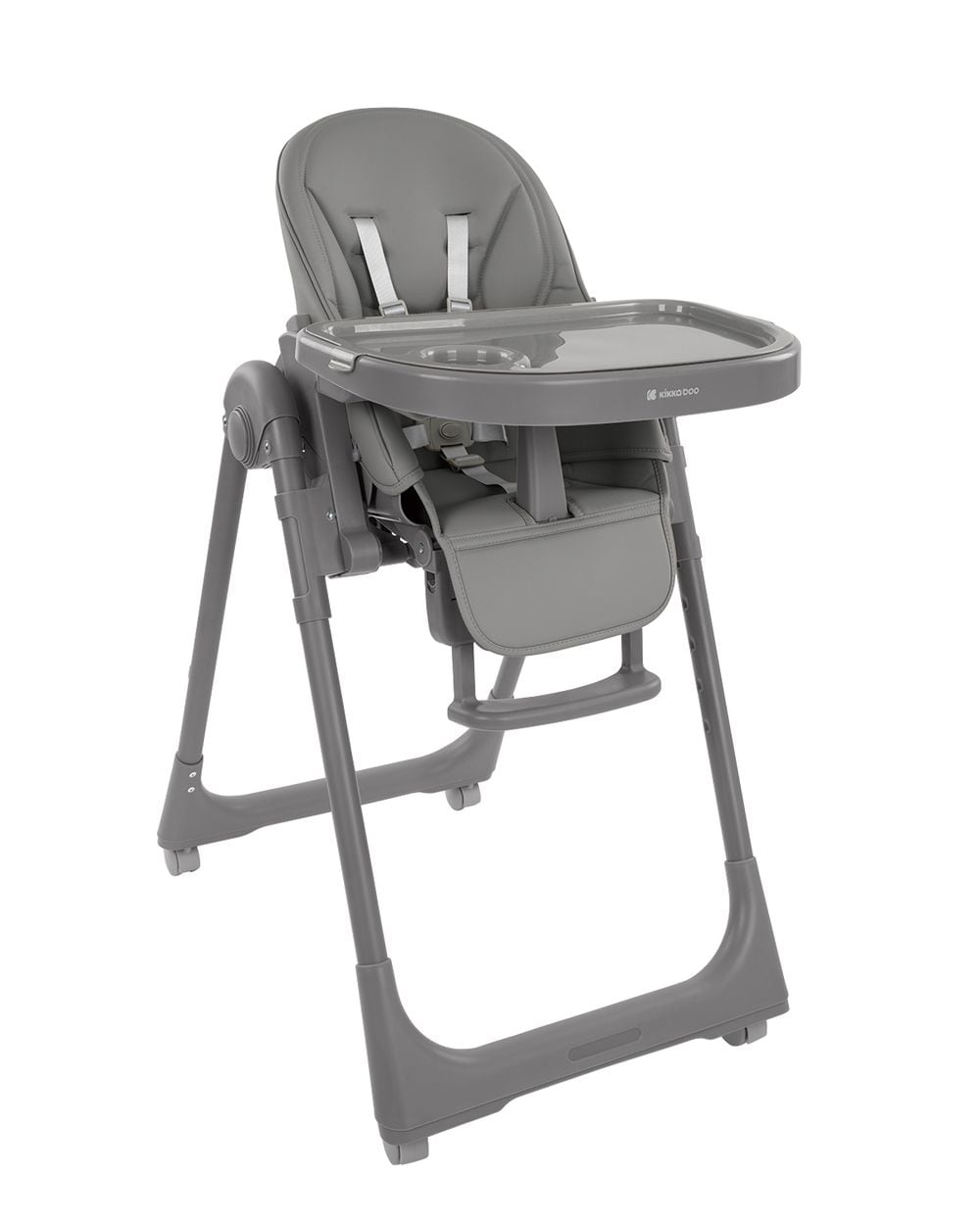 Kikka boo Kinderhochstuhl Pastello 2 klappbar h&ouml;henverstellbar Ablagefach R&auml;der grau - Bild 1