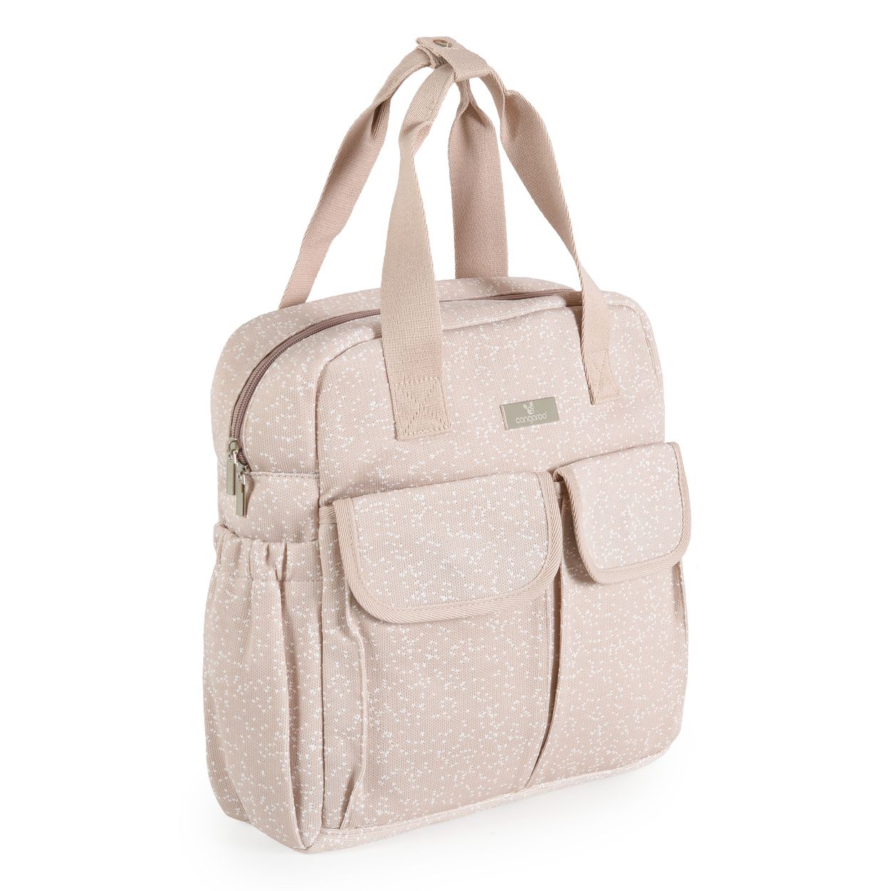 Cangaroo Wickeltasche Mivida Clips Wickelunterlage Rei&szlig;verschluss Schultergurte beige - Bild 1