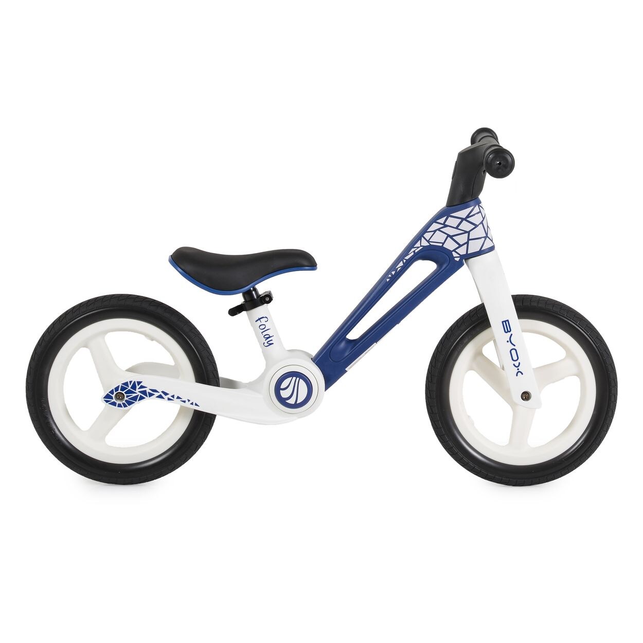 Byox Laufrad Foldy 12 Zoll, PU-Reifen, klappbar, verstellbarer Sitz, bis 35 kg blau