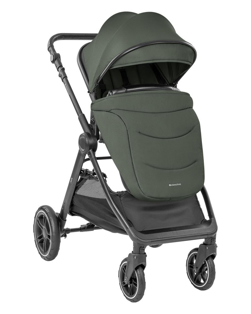 Kikka boo Kombikinderwagen Ava 3 in 1 Babywanne, Babyschale, Gummir&auml;der, Tasche gr&uuml;n - Bild 1