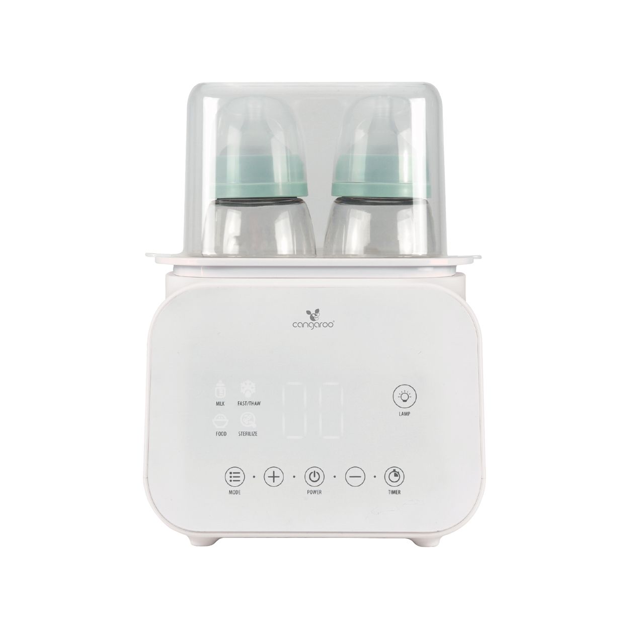 Cangaroo Flaschenw&auml;rmer 4 in 1 Tummy Erw&auml;rmen Aufw&auml;rmen Auftauen Sterilisieren wei&szlig; - Bild 1