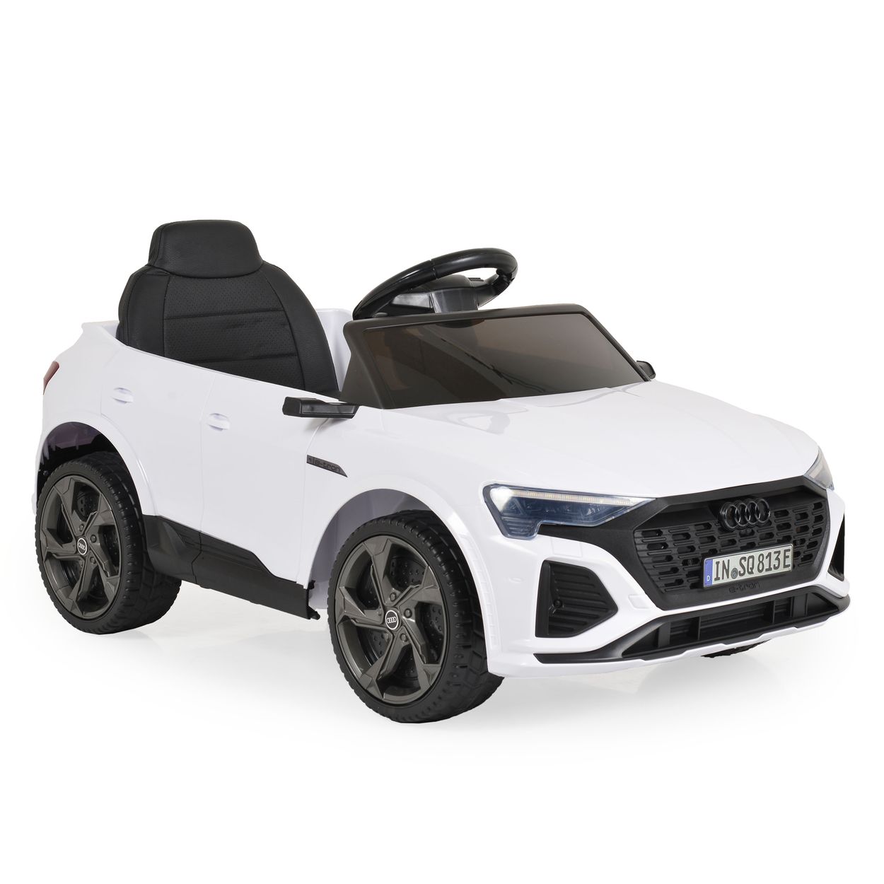 Moni Kinder Elektroauto Audi SQ8 e-tron EVA-Reifen Musik Licht MP3-Eingang Gurt wei&szlig; 2 - Bild 1