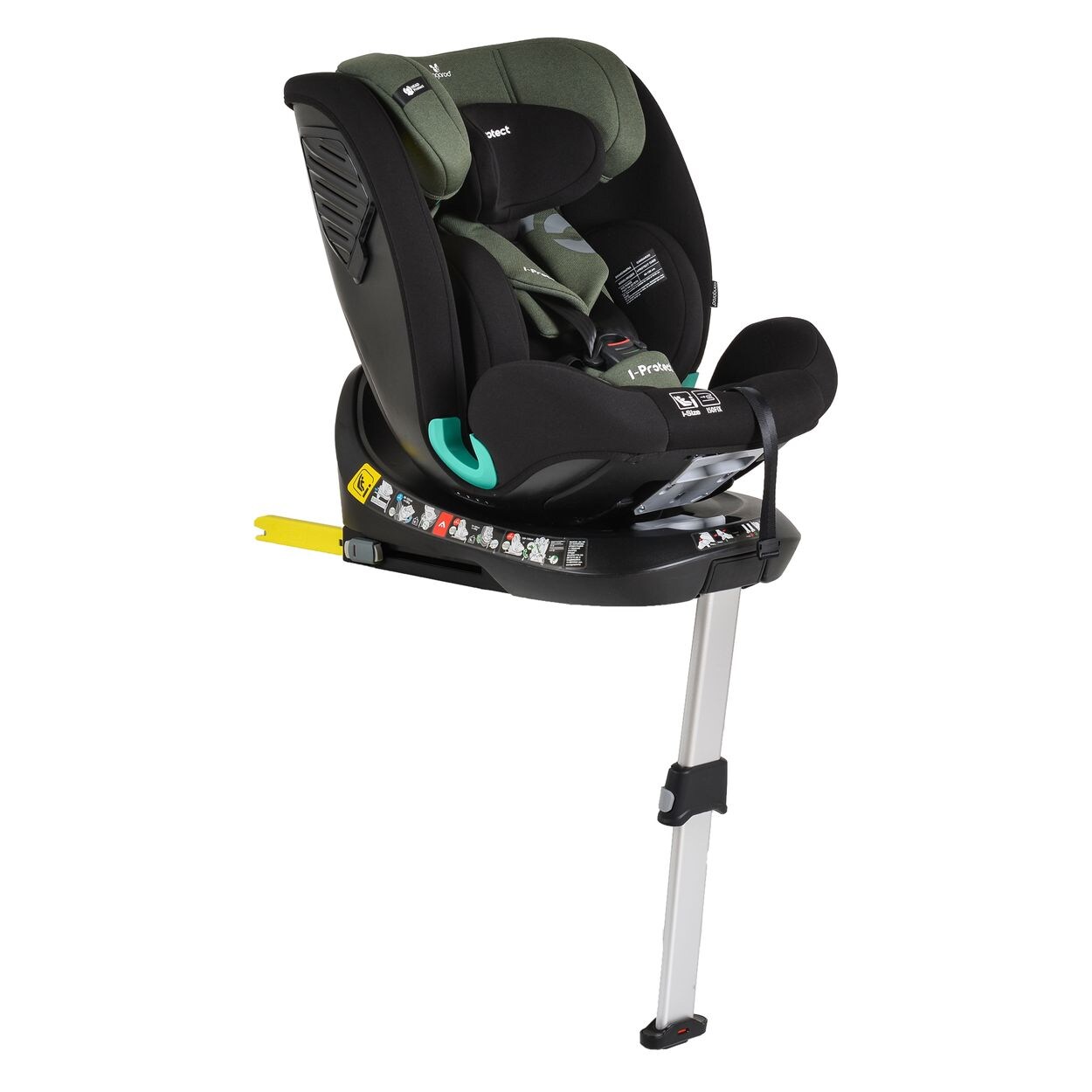 Cangaroo Kindersitz i-Protect i-Size (40-150cm) Gruppe 0+/1/2/3 Stützfuß Isofix grau