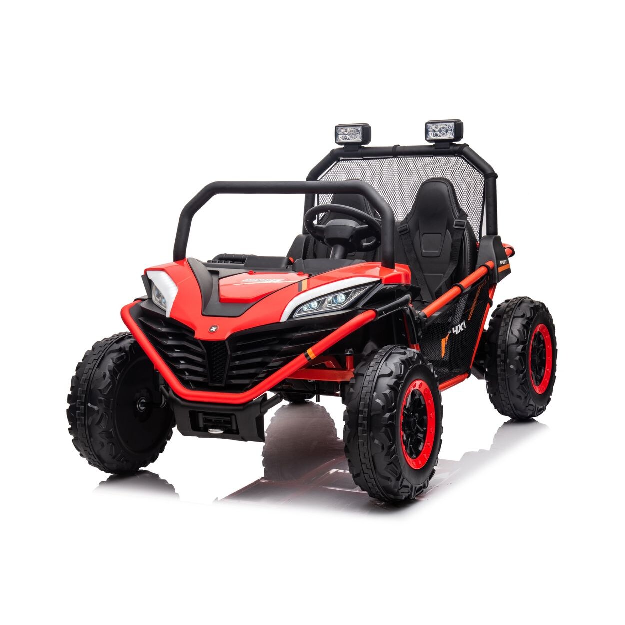 Chipolino Kinder Elektrofahrzeug Explorer Doppelsitzer Offroad LED Hupe MP3 USB rot