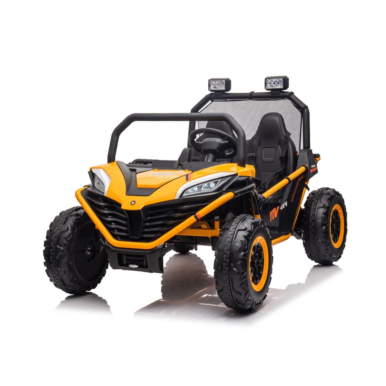 Chipolino Kinder Elektrofahrzeug Explorer Doppelsitzer Offroad LED Hupe MP3 USB gelb