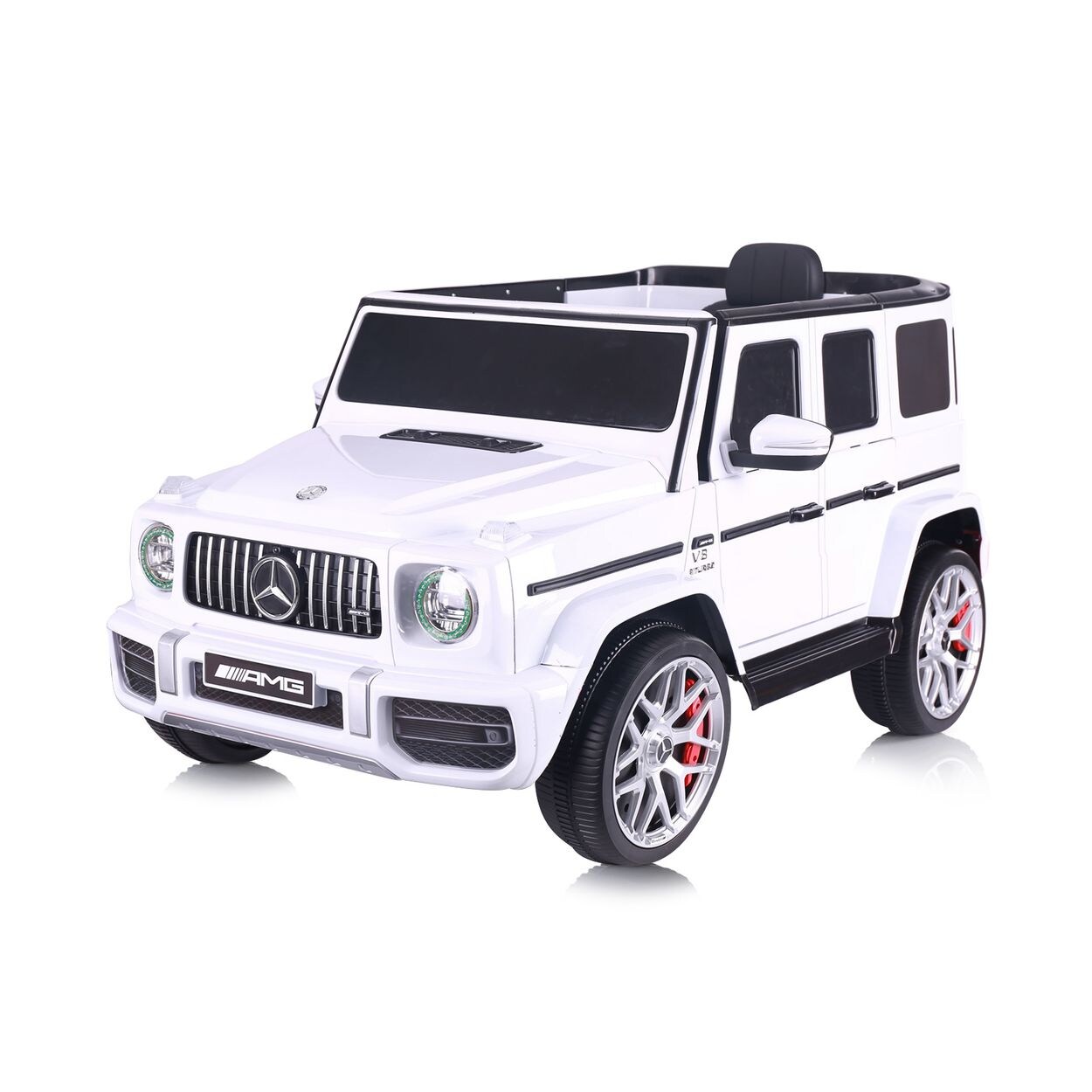 Chipolino Kinder Elektroauto SUV Mercedes-Benz AMG G63 Radio Vierradfederung MP3 weiß schwarz | 03800933001009