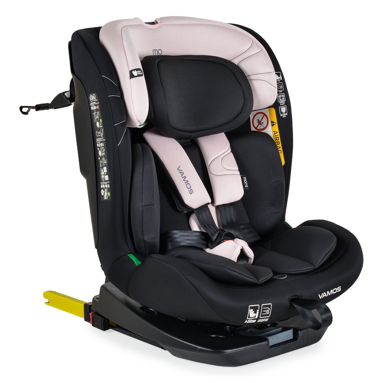 Moni Kindersitz Vamos i-Size (40-150cm) Gruppe 0/1/2/3 Isofix Top Tether Gurt rosa - Bild 1