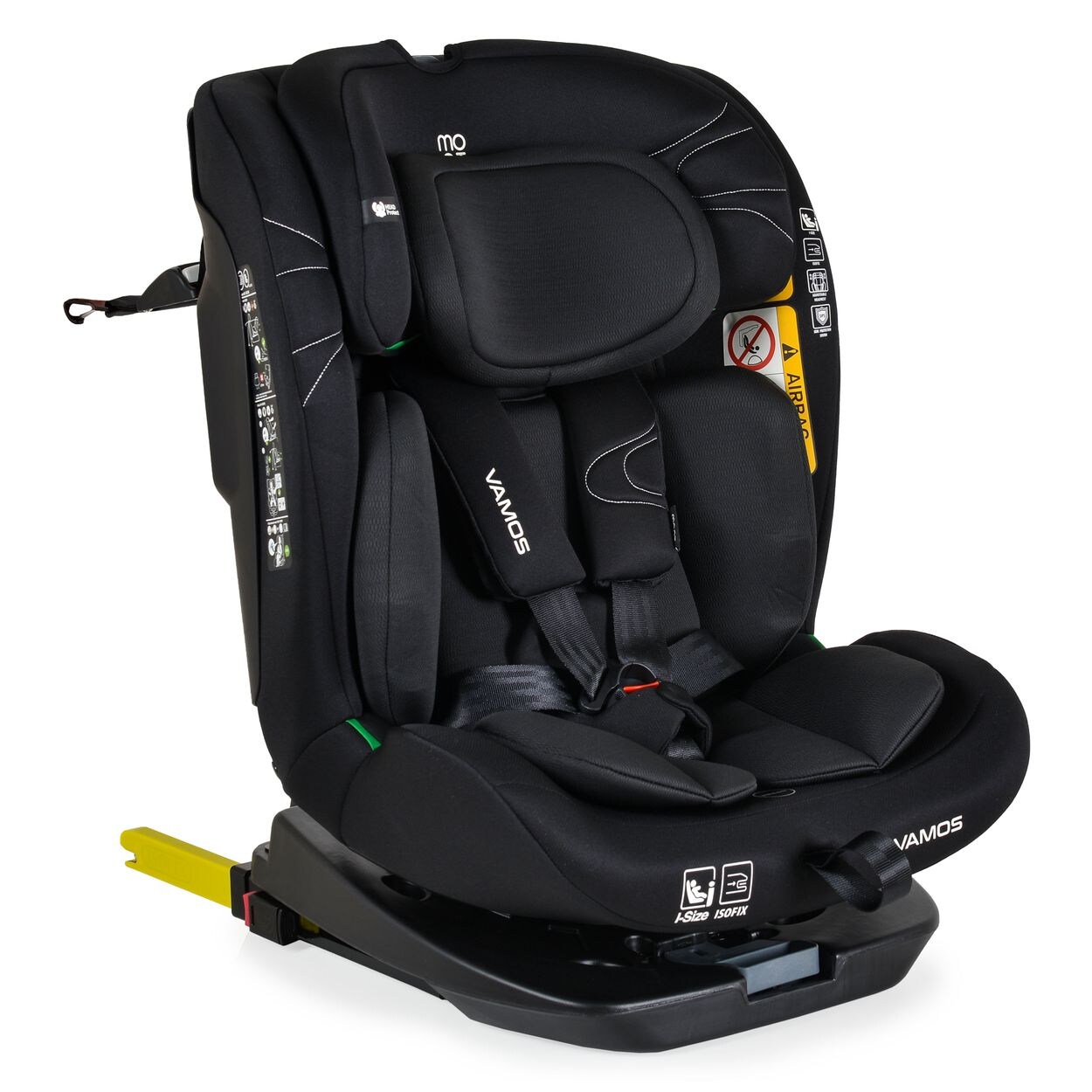 Moni Kindersitz Vamos i-Size (40-150cm) Gruppe 0/1/2/3 Isofix Top Tether Gurt schwarz