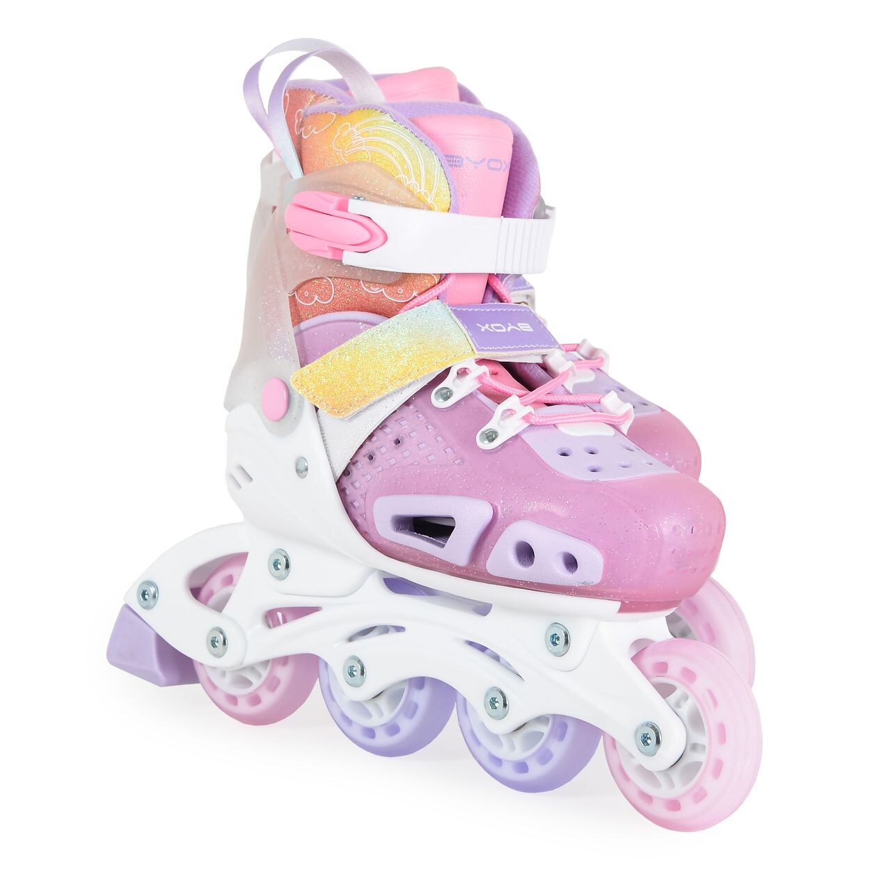 Byox Inliner Dizzy pink Glitzer PU-Räder Stoßdämpfer ABEC-5-Lager verstellbar M (Gr. 34-38)