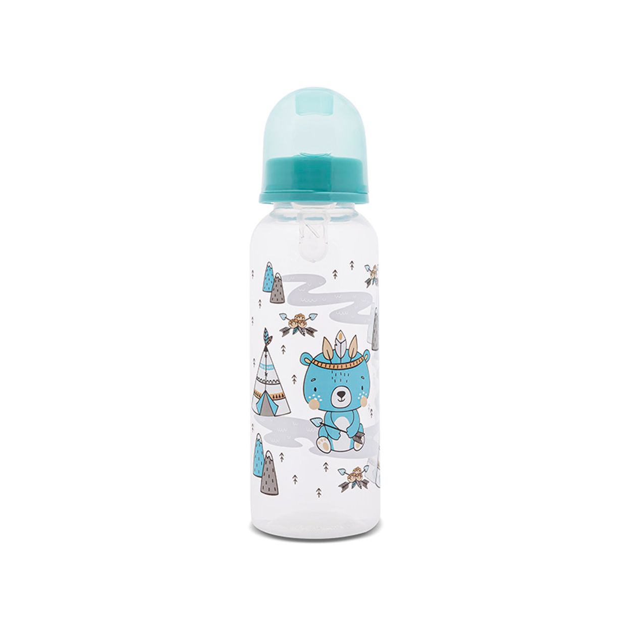 Baby Care Babyflasche Simple 250 ml Tiere, Sauger Gr&ouml;&szlig;e 0+, Deckel, ab Geburt hellblau - Bild 1