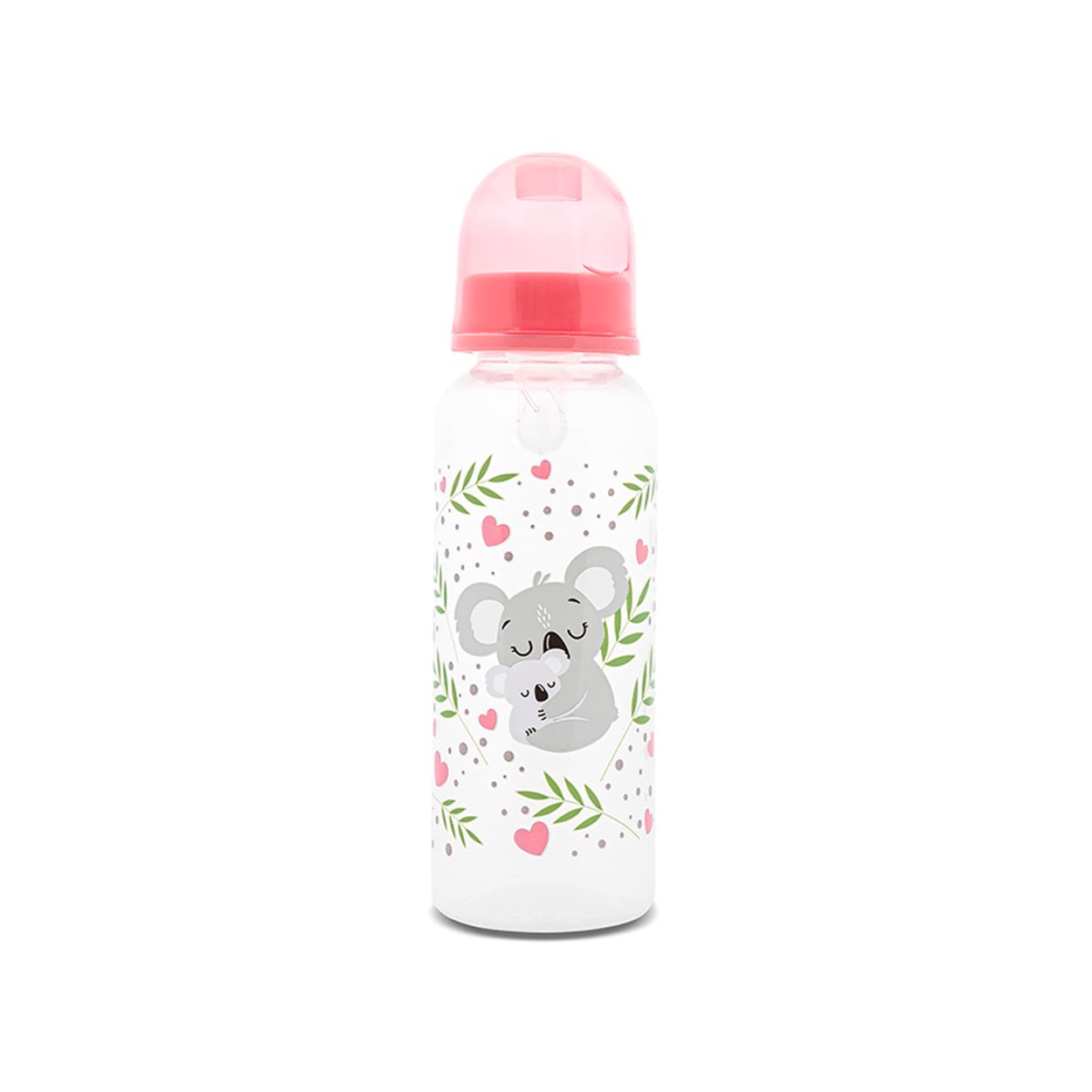 Baby Care Babyflasche Simple 250 ml Tiere, Sauger Gr&ouml;&szlig;e 0+, Deckel, ab Geburt pink - Bild 1