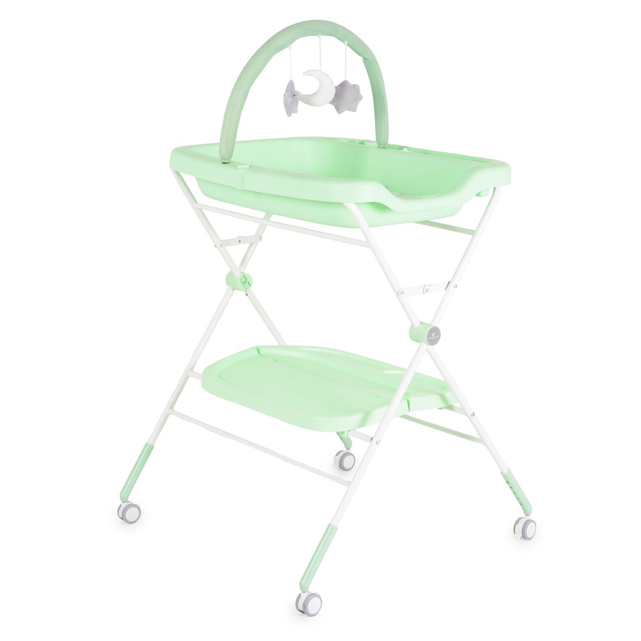 Cangaroo Wickeltisch Croco klappbar Spielbogen R&auml;der Bremse h&ouml;henverstellbar gr&uuml;n - Bild 1