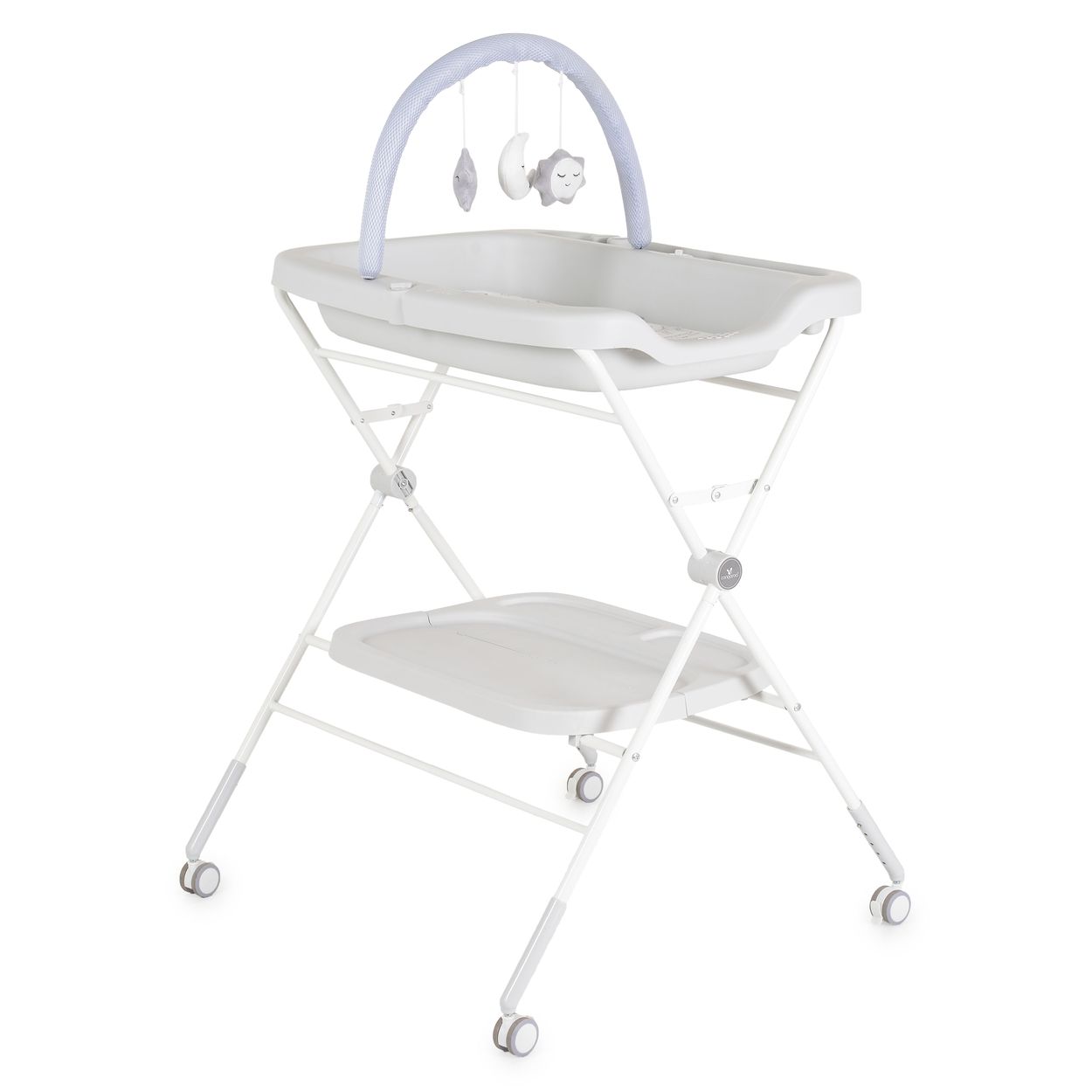 Cangaroo Wickeltisch Croco klappbar Spielbogen R&auml;der Bremse h&ouml;henverstellbar grau - Bild 1