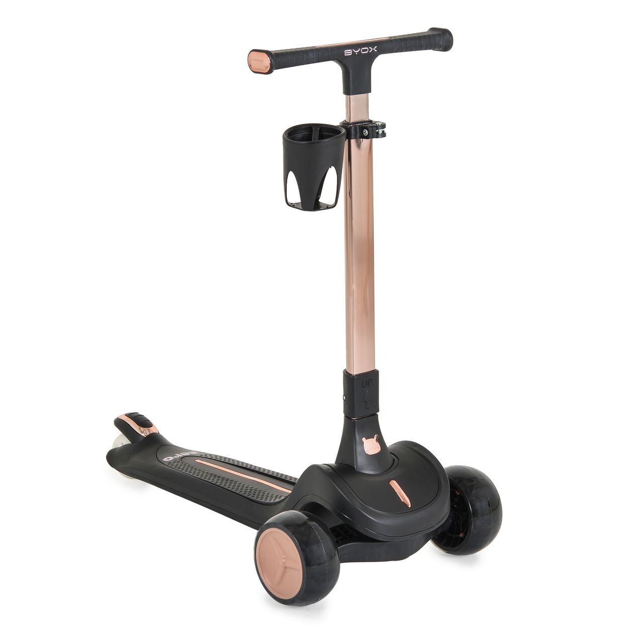 Byox Kinderroller Aero klappbar Getränkehalter Hinterradbremse höhenverstellbar schwarz