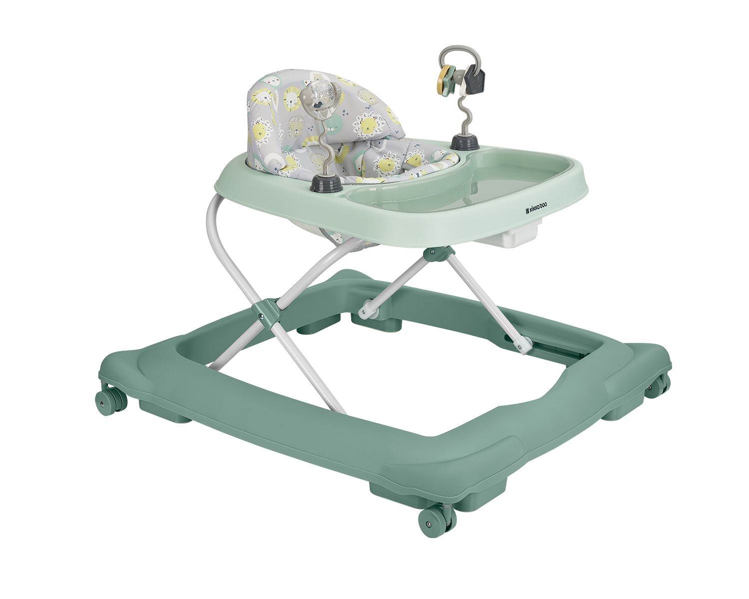 Kikka boo Lauflernhilfe Paleo, faltbar, h&ouml;henverstellbar, Stopper, R&auml;der drehbar gr&uuml;n - Bild 1