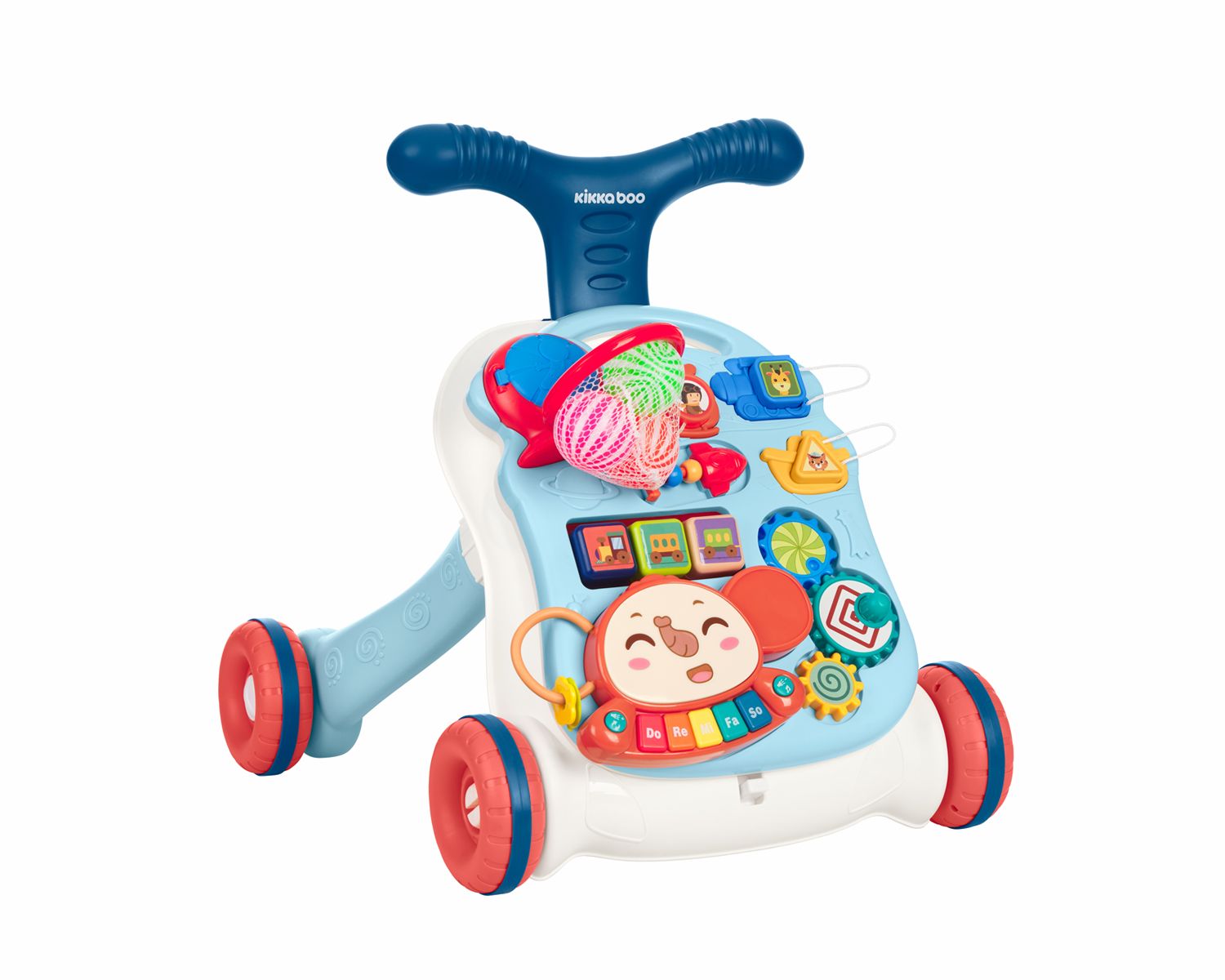 Kikkaboo Laufwagen 2 in 1 Grow Spieltisch Motorikspielcenter Musik Lichtfunktion hellblau - Bild 1