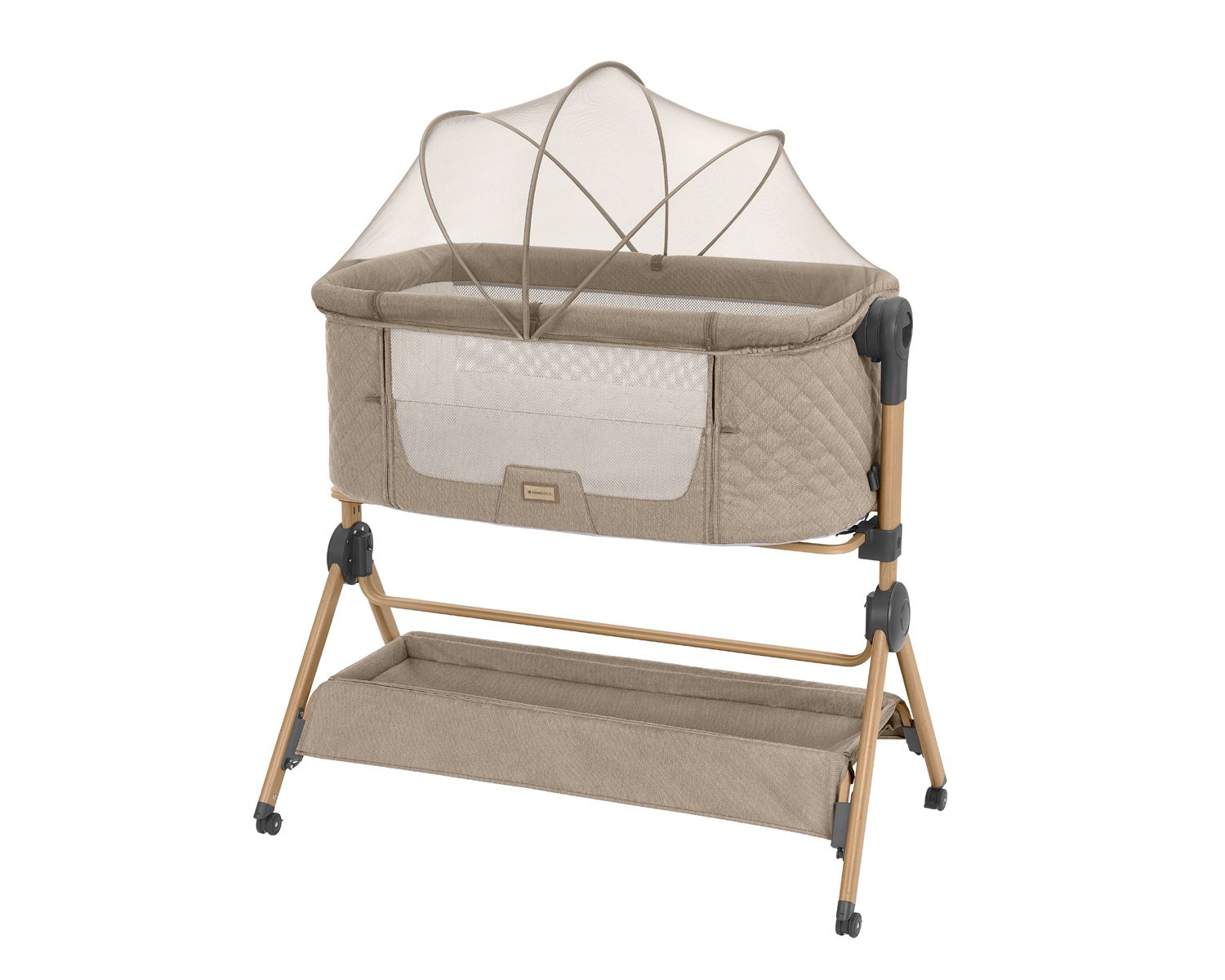 Kikka boo Beistellbett Sleat Me 2 in 1 Hochstuhl, h&ouml;henverstellbar, Moskitonetz beige - Bild 1