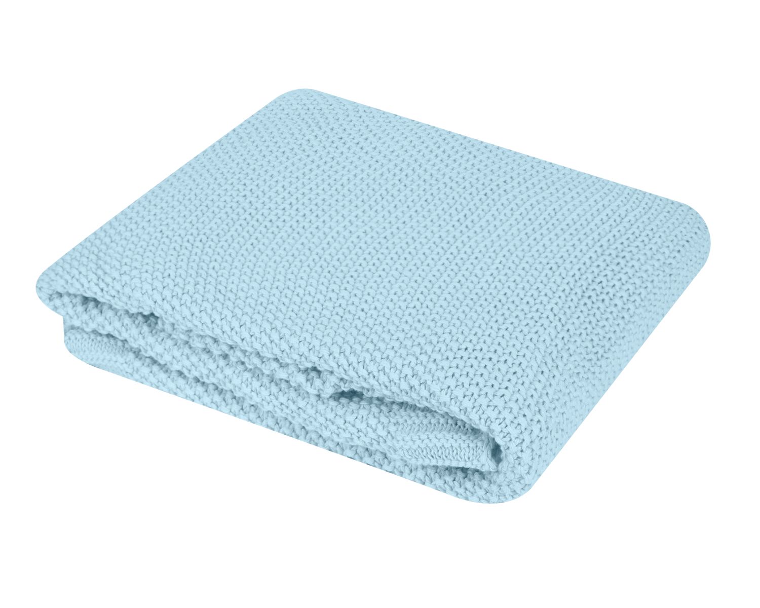 Kikka boo Babydecke Dream Big gestrickt,100% Baumwolle 100 x 75 cm Kuscheldecke blau - Bild 1