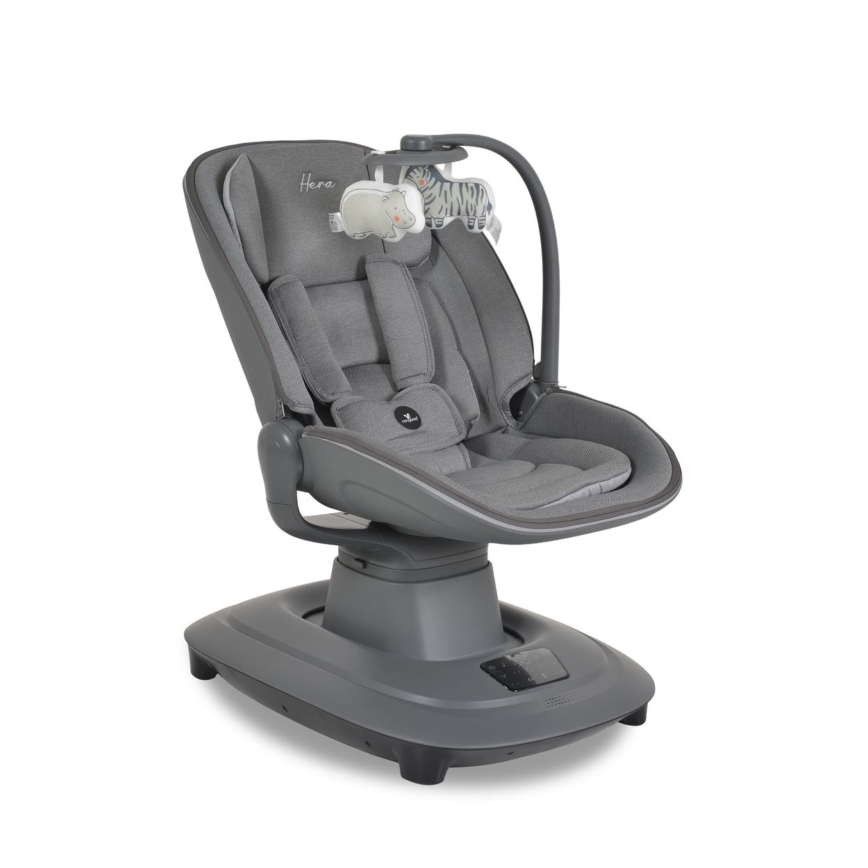 Cangaroo Babywippe Hera elektrisch, Musik, Moskitonetz, 360-Grad-Drehung, Timer dunkelgrau - Bild 1