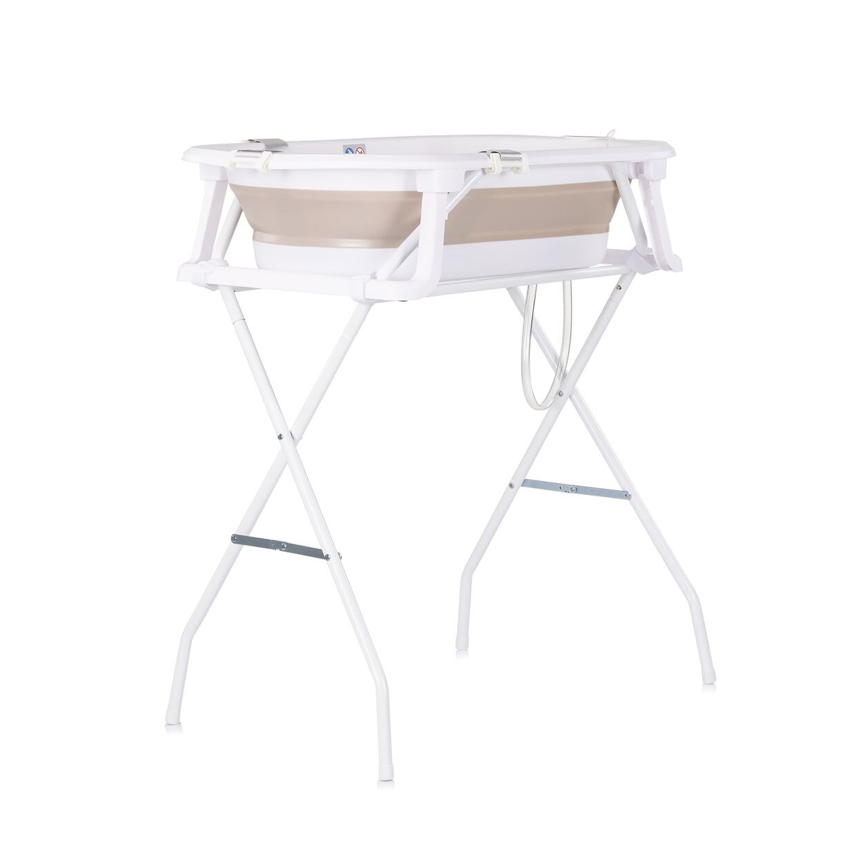 Chipolino Babybadewanne-Set Malibu 78 cm, Ständer, klappbar, Thermometer, Ablauf beige