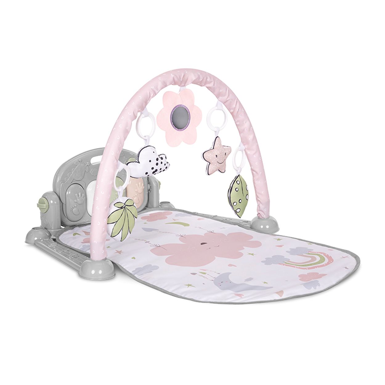 Lorelli Spielbogen mein erstes Klavier Krabbeldecke, Musik, Piano, Pl&uuml;schfiguren rosa - Bild 1