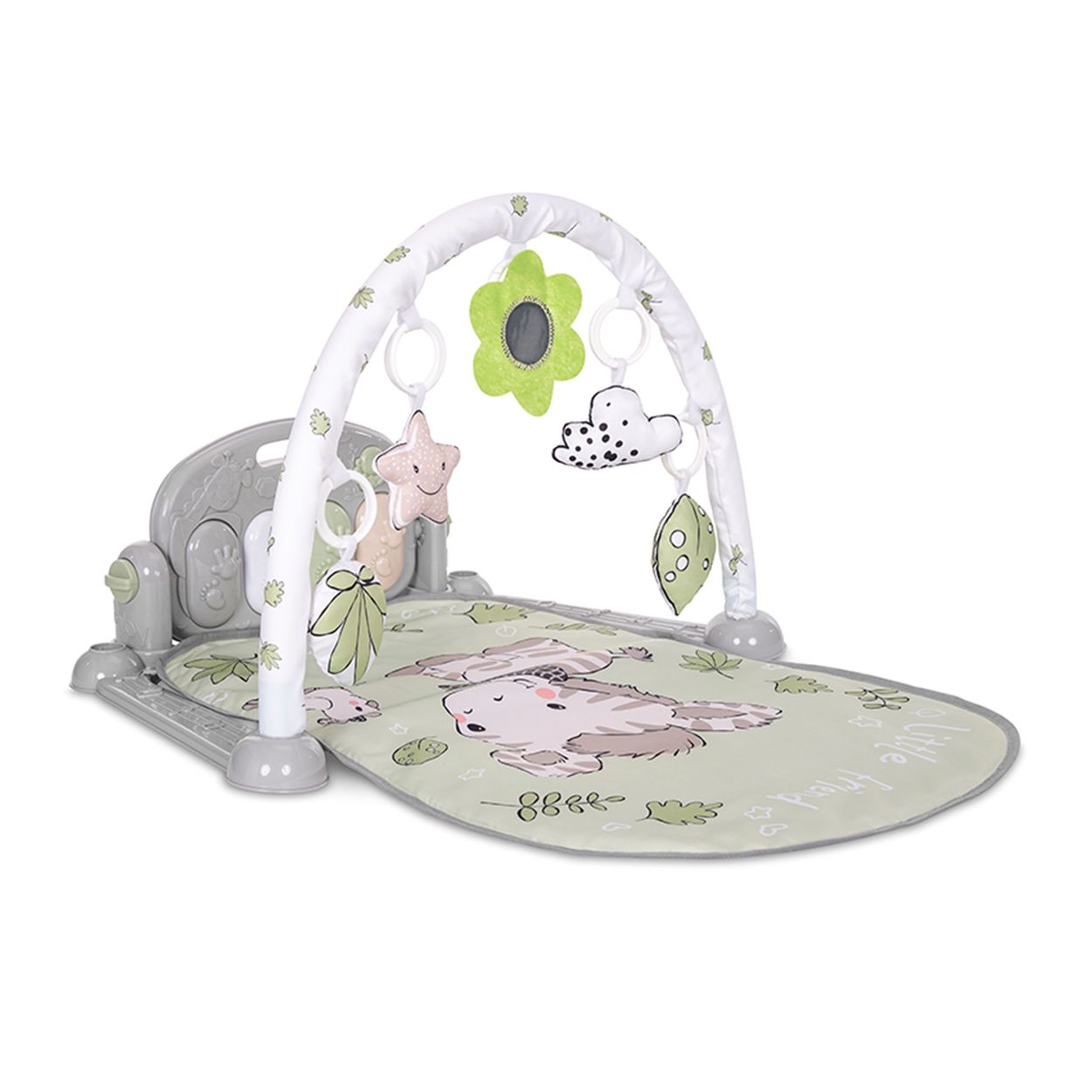 Lorelli Spielbogen mein erstes Klavier Krabbeldecke, Musik, Piano, Pl&uuml;schfiguren gr&uuml;n - Bild 1