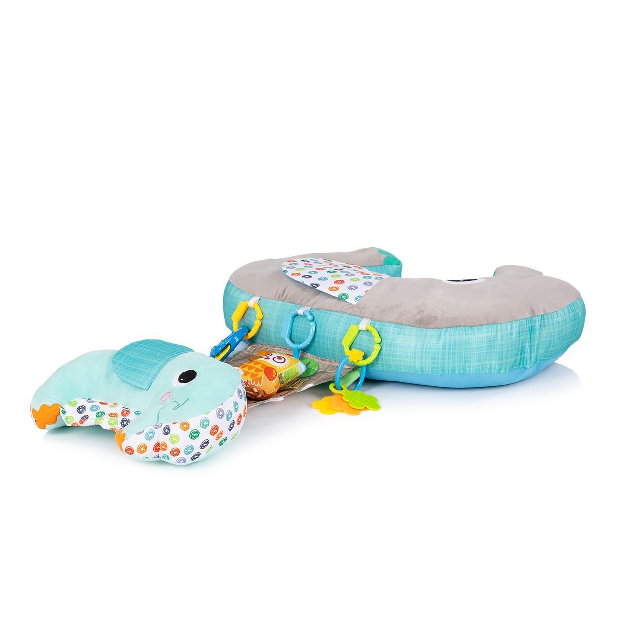Chipolino Babykissen 5 in 1 Stillkissen, Spielkissen, Greiflinge, Stützkissen blau