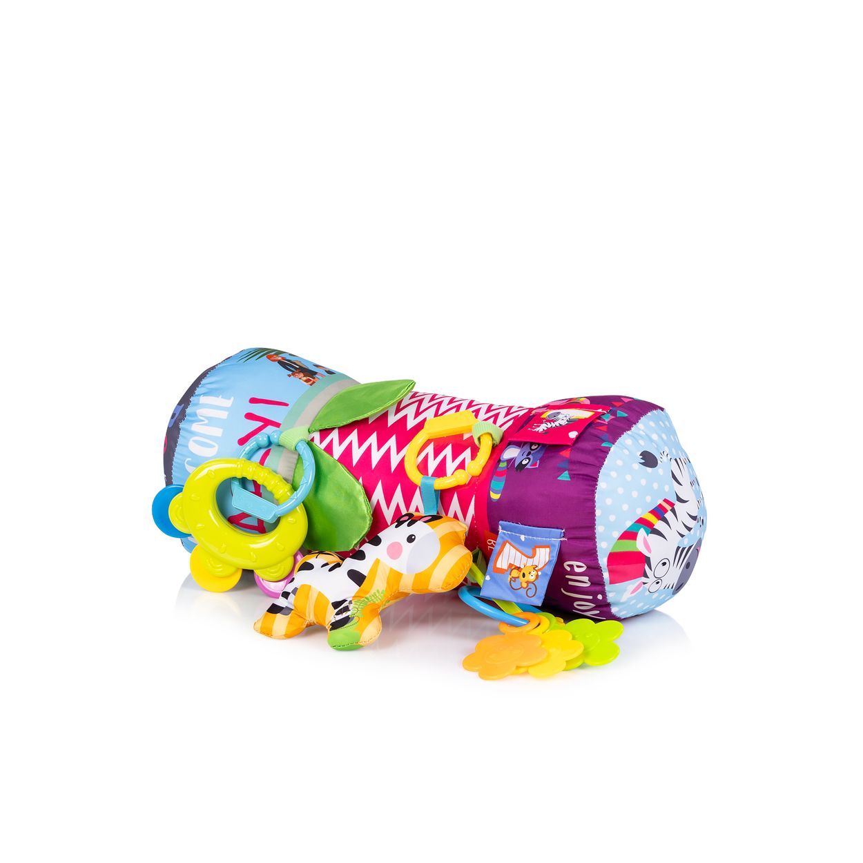 Chipolino Babykissenrolle Spielkissen, Kissenspielzeug, Bei&szlig;ringe, Greiflinge pink - Bild 1