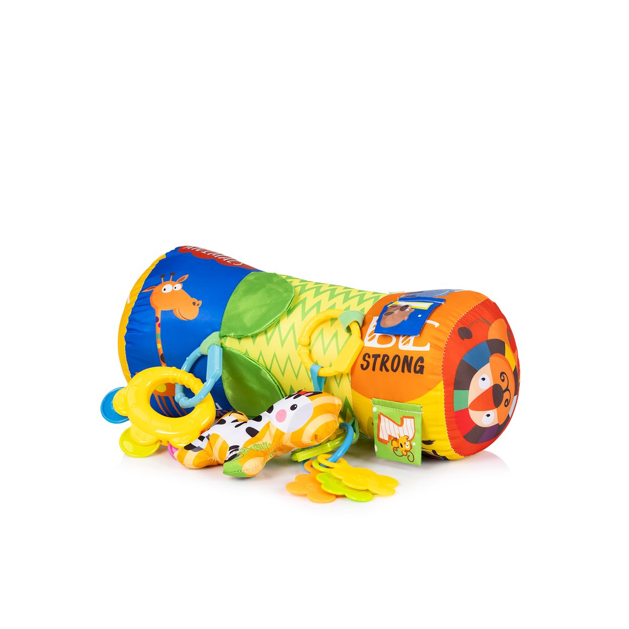 Chipolino Babykissenrolle Spielkissen, Kissenspielzeug, Bei&szlig;ringe, Greiflinge gr&uuml;n - Bild 1