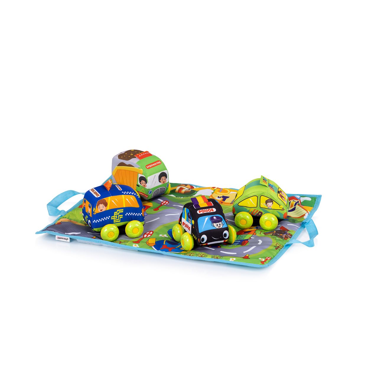 Chipolino Baby Spielmatte Autos 49 x 40 cm rollende R&auml;der faltbar Stra&szlig;enkarte gr&uuml;n - Bild 1