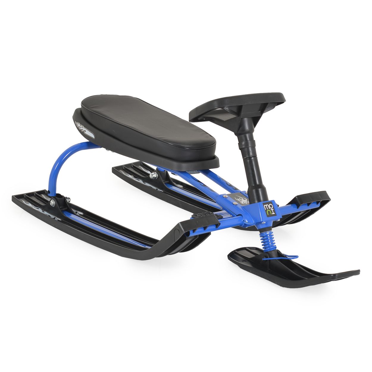 Moni Schlitten Snowy Lenkrad Lenkschlitten Zugseil lenkbar wasserdicht bis 50 kg blau - Bild 1