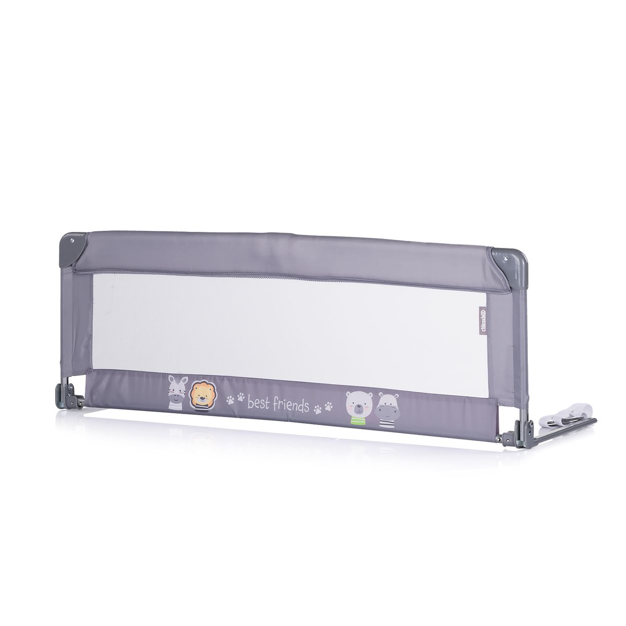 Chipolino Bettschutzgitter 140 x 40 cm klappbar, verstellbare Gurte, Netzgewebe grau - Bild 1