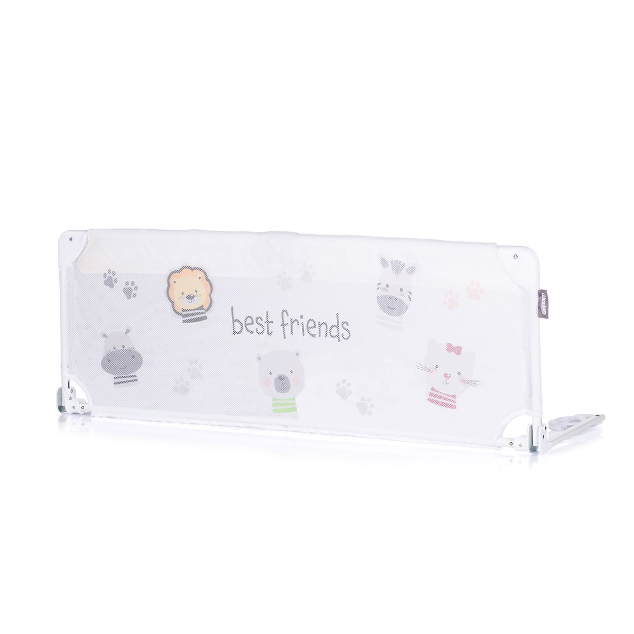 Chipolino Bettschutzgitter 140 x 40 cm klappbar, verstellbare Gurte, Netzgewebe wei&szlig; - Bild 1