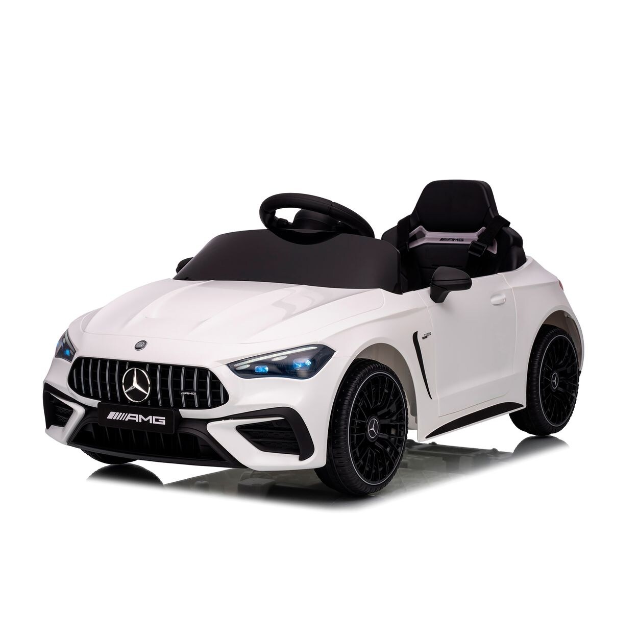Chipolino Kinder Elektroauto Mercedes AMG CLE 53 Fernbedienung Stoßdämpfer LED weiß