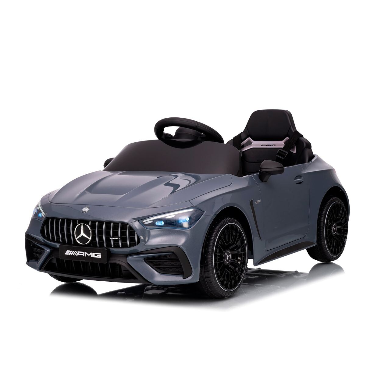 Chipolino Kinder Elektroauto Mercedes AMG CLE 53 Fernbedienung Stoßdämpfer LED grau