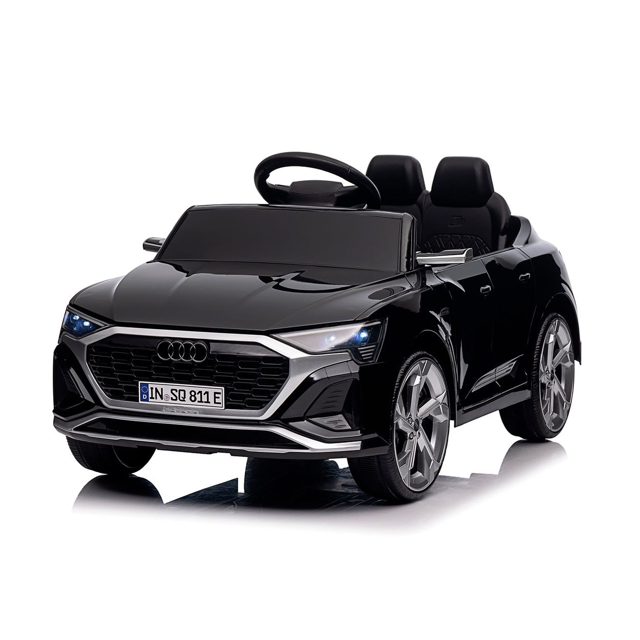 Chipolino Kinder Elektroauto SUV Audi SQ8 Fernbedienung Doppelmotorantrieb Gurt schwarz - Bild 1