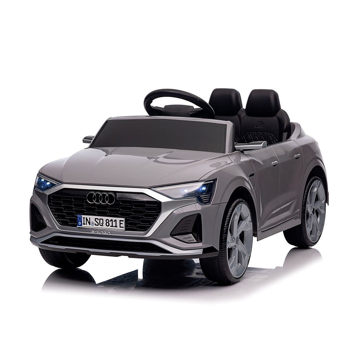 Chipolino Kinder Elektroauto SUV Audi SQ8 Fernbedienung Doppelmotorantrieb Gurt grau - Bild 1