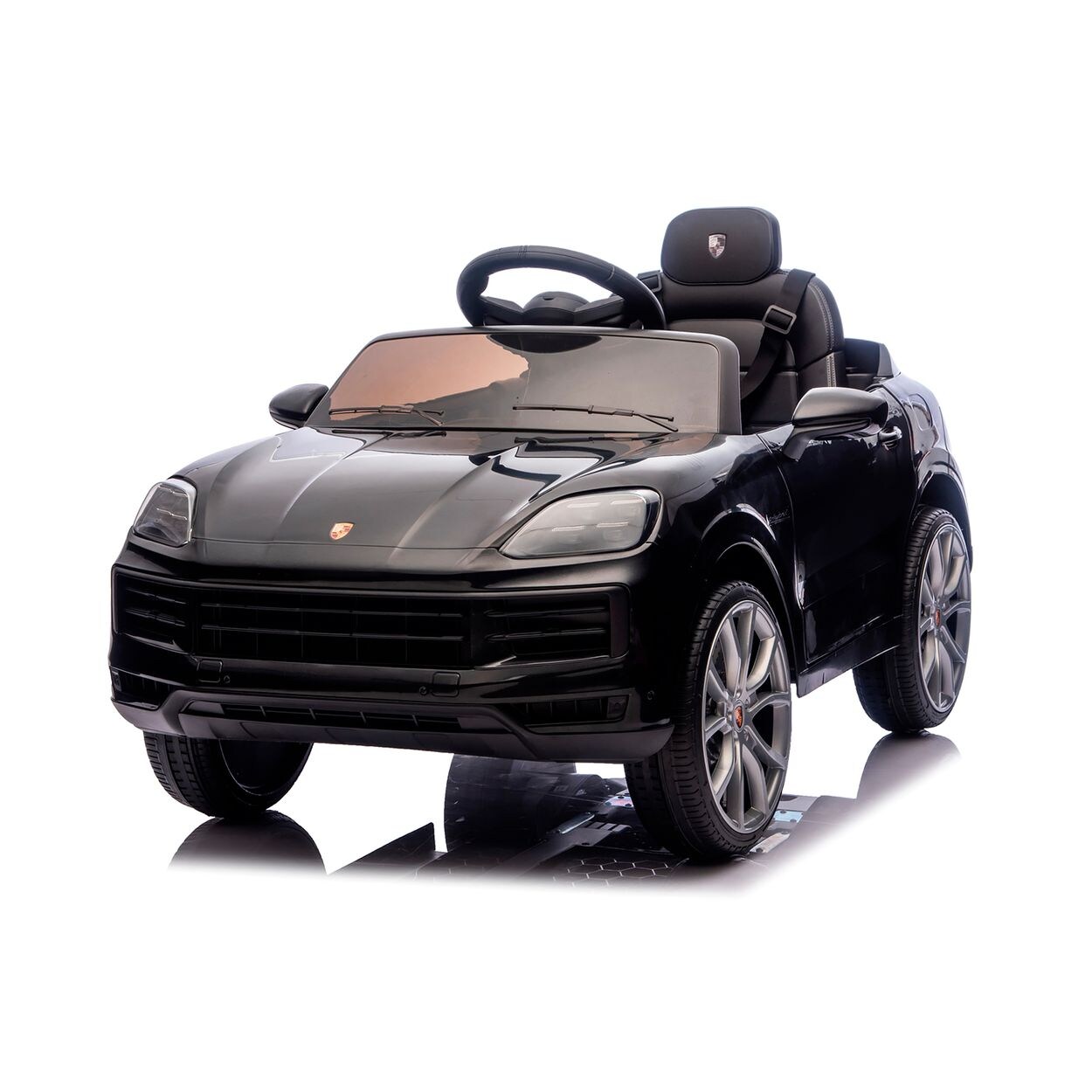 Chipolino Kinder Elektroauto Porsche Cayenne Vierradfederung Fernbedienung Gurt schwarz | 03800933002631