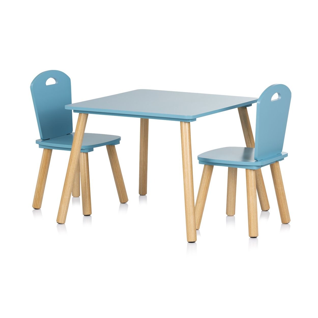 Chipolino Kinder Tischset Holztisch, 2 Holzstühle, Kindersitzgruppe, 3-teilig blau