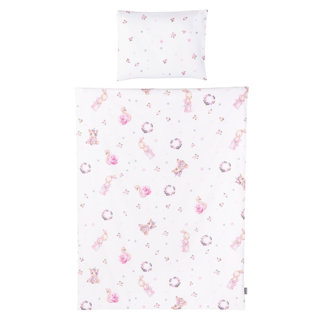 Chipolino 5-teiliges Bettw&auml;sche Set, Decke 95 x 125 cm Kissen 35 x 45 cm rosa wei&szlig; - Bild 1