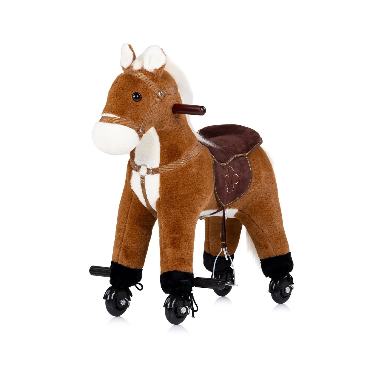 Chipolino Rutscher Tiere Sound Rollen Plüsch Reitspielzeug Rollpferd Griffe braun | 03800933002617