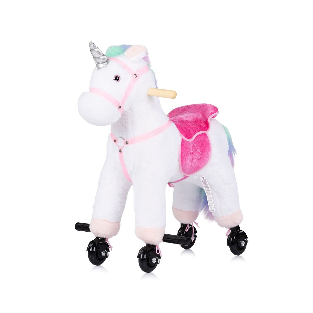 Chipolino Rutscher Tiere Sound Rollen Plüsch Reitspielzeug Rollpferd Griffe weiß