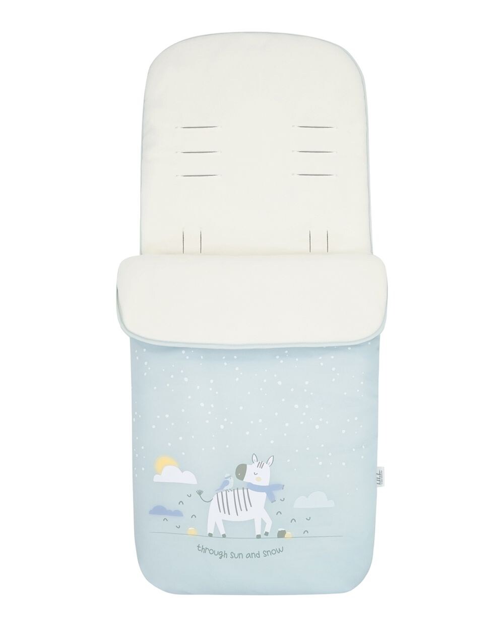Kikkaboo Kinderwagen Fußsack Polar Friends Reißverschluss warmes Fleecefutter hellblau