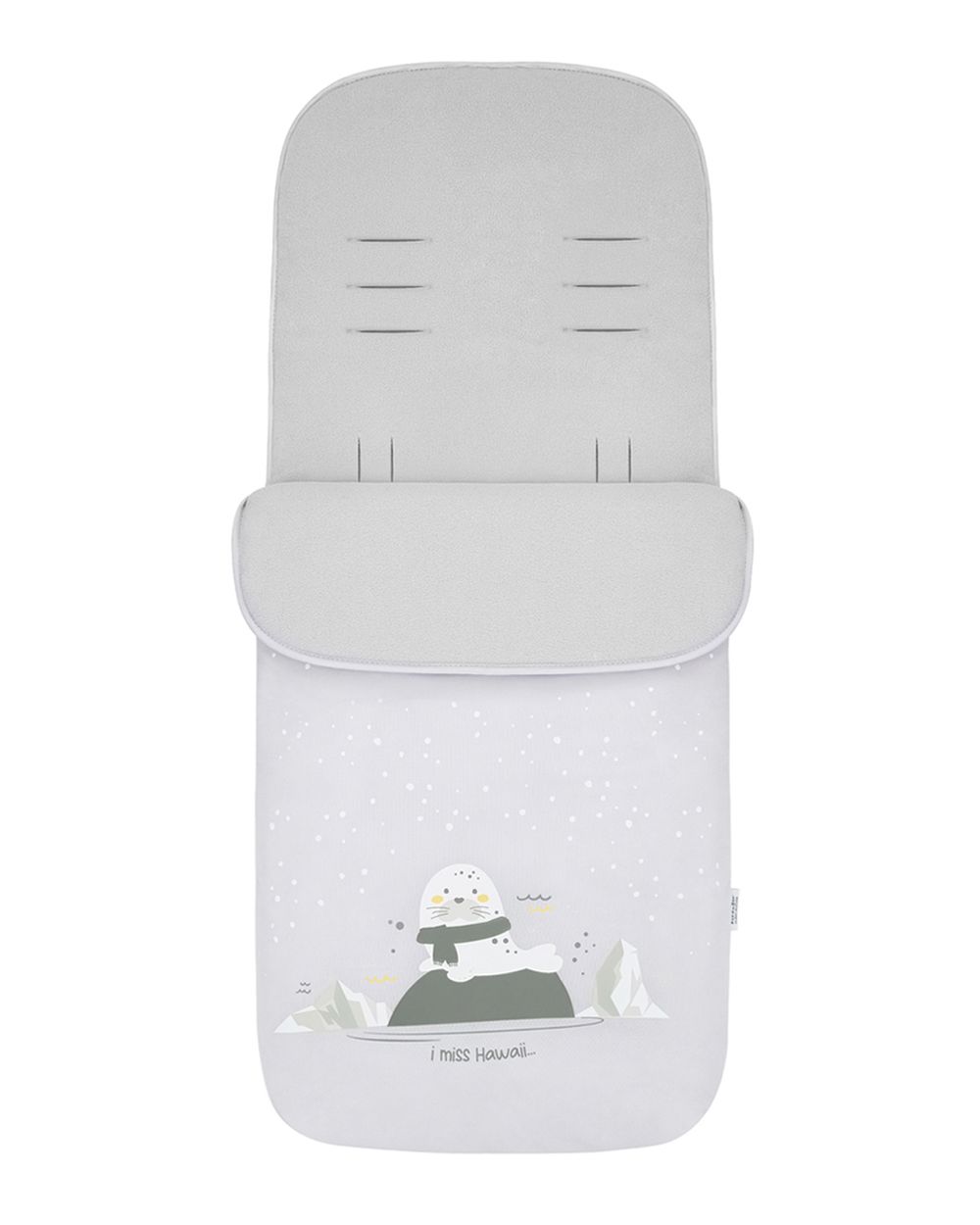 Kikkaboo Kinderwagen Fu&szlig;sack Polar Friends Rei&szlig;verschluss warmes Fleecefutter hellgrau - Bild 1