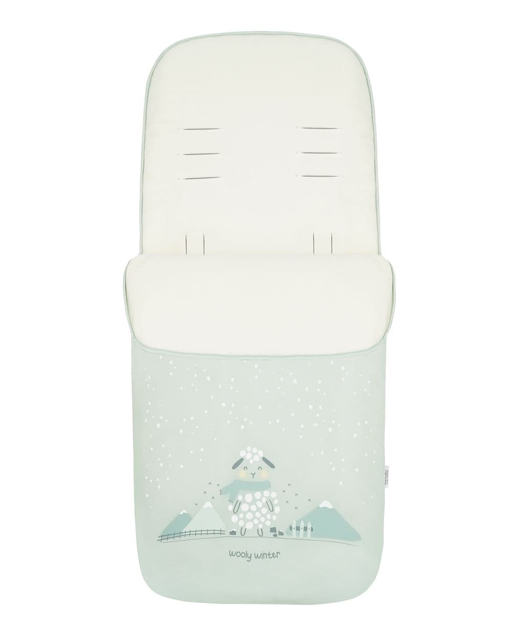Kikkaboo Kinderwagen Fu&szlig;sack Polar Friends Rei&szlig;verschluss warmes Fleecefutter hellgr&uuml;n - Bild 1