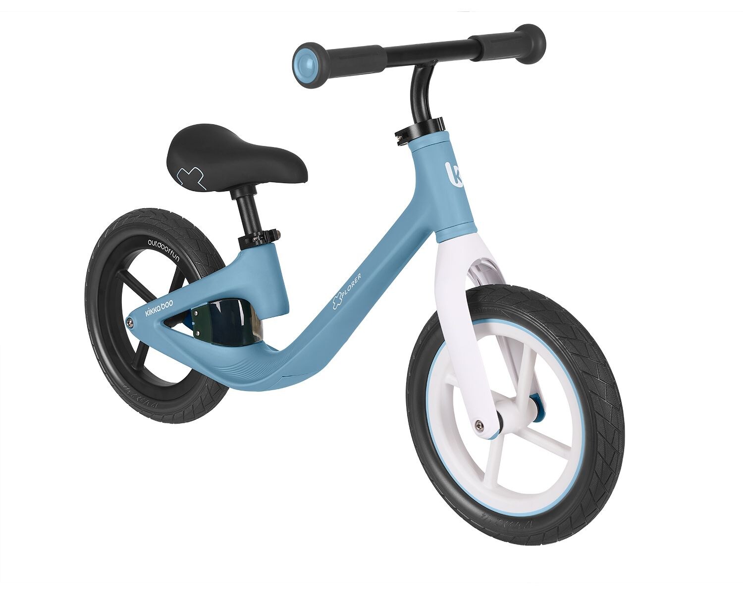 Kikka boo Laufrad Xplorer 12 Zoll, höhenverstellbarer Lenker und Sitz, Griffe blau