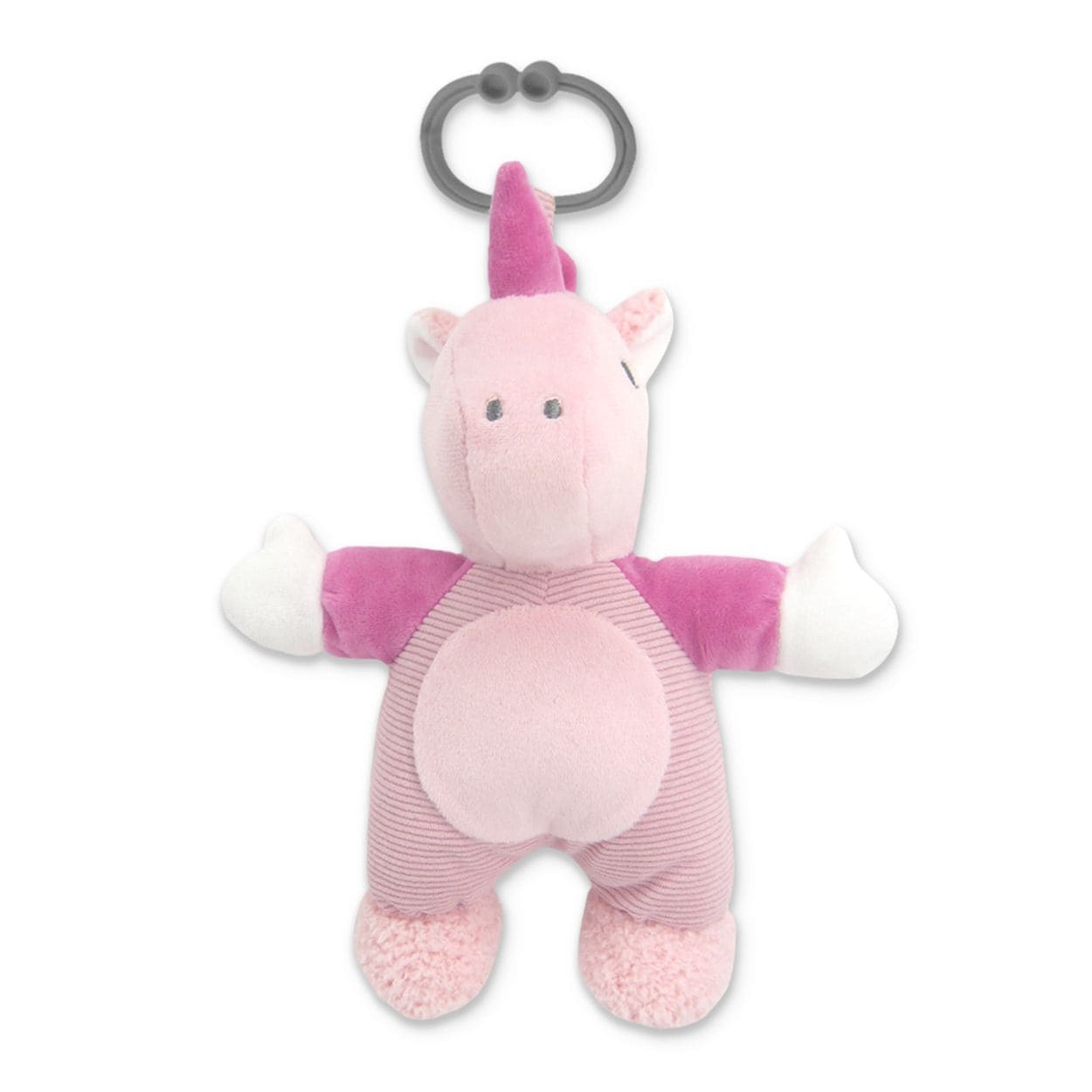 Lorelli Baby Kuscheltier Pl&uuml;sch Greifling, C-Ring, auff&auml;llige Farben, ab Geburt pink - Bild 1