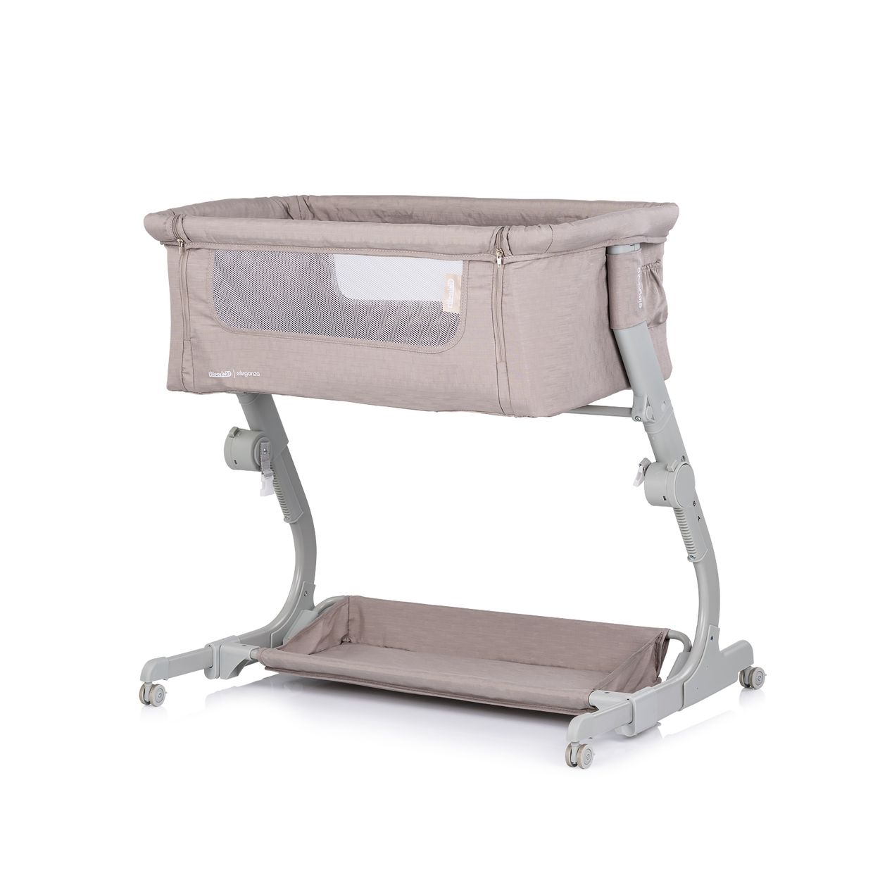 Chipolino Beistellbett Eleganza Matratze h&ouml;henverstellbar klappbar R&auml;der Tasche beige - Bild 1