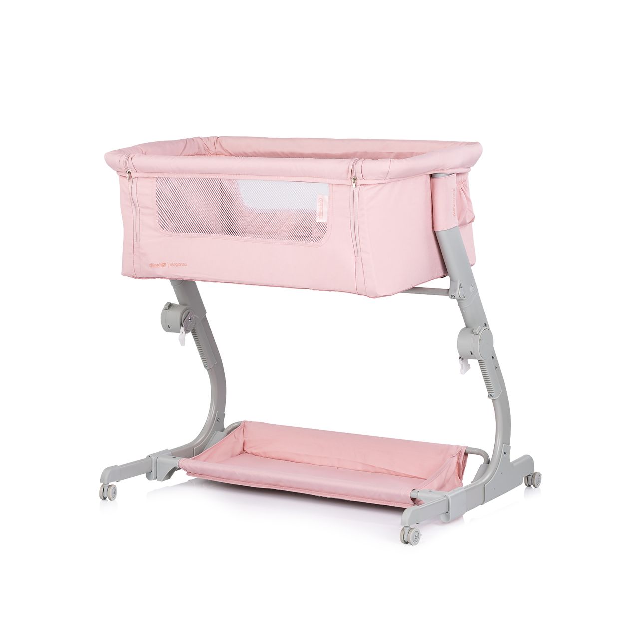 Chipolino Beistellbett Eleganza Matratze h&ouml;henverstellbar klappbar R&auml;der Tasche rosa - Bild 1