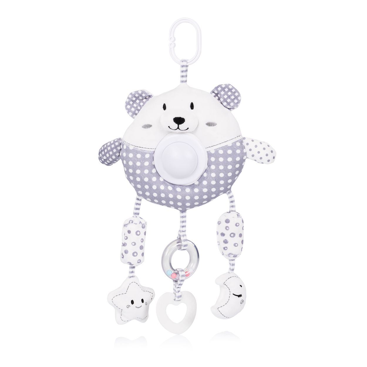 Chipolino Musikmobile gro&szlig;e Tiere Melodie Lichteffekte Pl&uuml;schtier ab Geburt grau - Bild 1